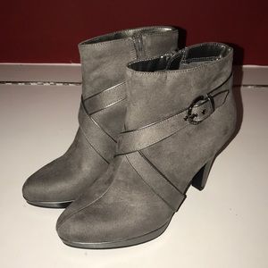 Grey Christian Siriano Heel Anklet Boots